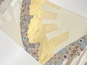 源氏車に花々・華文模様織出し袋帯